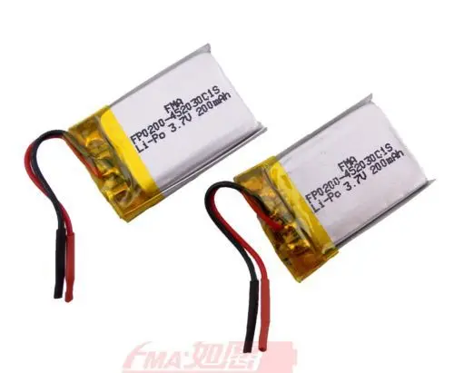 2 шт. литий полимерные аккумуляторы 452030 3 7 в 200 мАч 45C|battery battery battery|batteries batteriesbattery