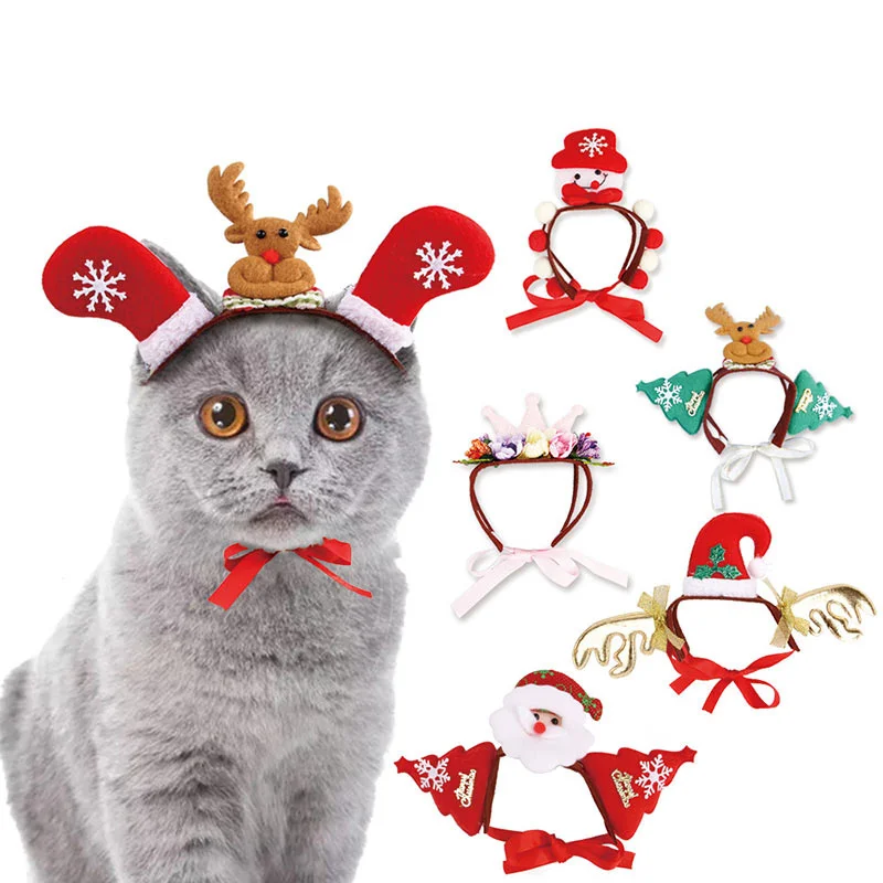 

Cute Pet Dog Accessories Christmas Headband For Christmas Party Decorations Dog Crown Hat Headwear Christmas Hair Accessories