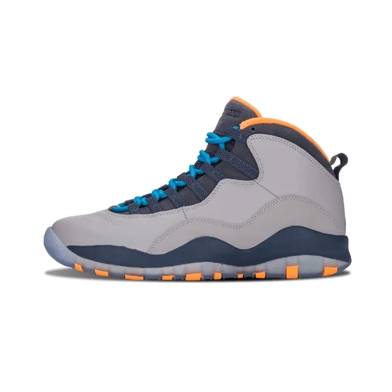 

Jordan Retro 10 Men Basketball Bobcats Chicago Cool Grey Powder Blue Steel Grey Cement Sport Sneakers