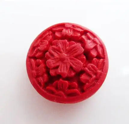 

Red Cinnabar 10PCS 21mm Flower Off Round Cinnabar, Carved Lacquerware Cinnabar Beads,Fashion Women's DIY Jewelry Findding.