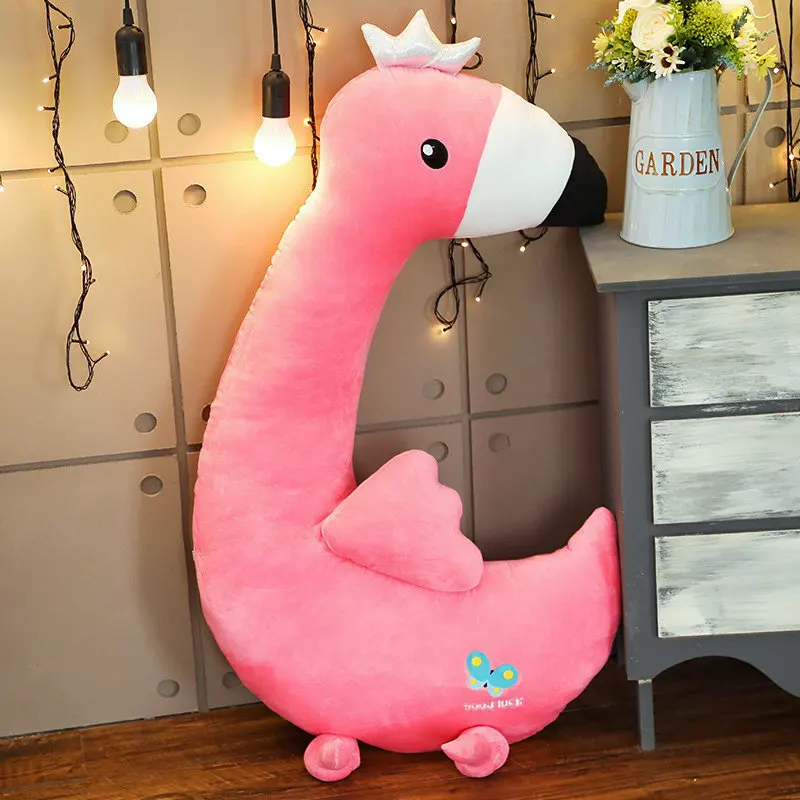 80~ 120 см гигантская игрушка в виде единорога, чучело, подушка бойфренда, подарок для влюбленных на день рождения, динозавр, фламинго, подушка для сообщений, подушка для кровати - Цвет: red flamingo