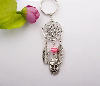 

Dream Catcher Feather Beads Viking Warrior Charm Fit Keychain DIY Key Chains Key Rings Fashion Jewelry Dreamcatcher 20pcs F615