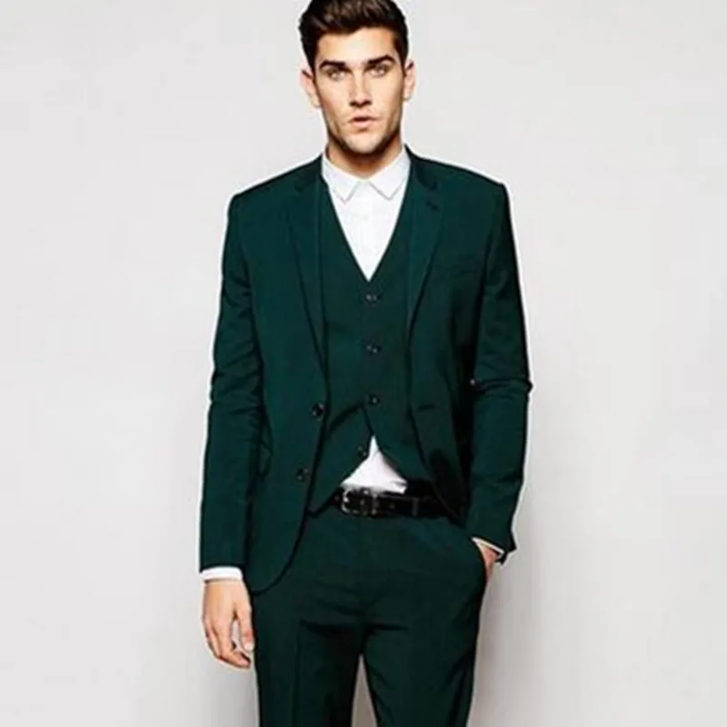 New Arrival Slim Jacket With Stretch In Green Groom Party Suits Custom ...