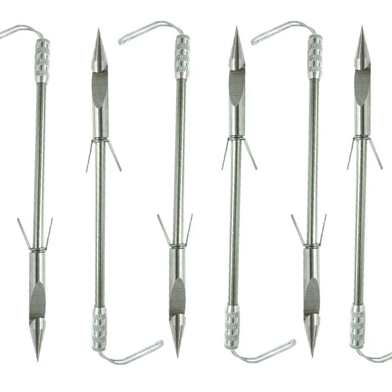 6pcs Bow Fishing Dart Slingshot Broadheads Arrowhead Shooting Hunting Tip Points