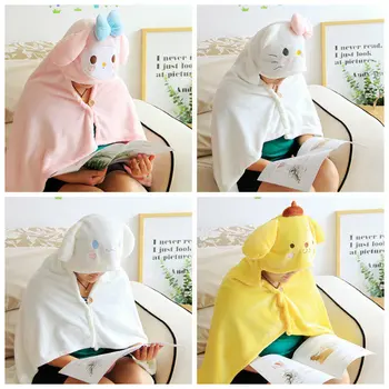 

Cat dog Cute Hoodie Cat Hooded Blanket Fleece Wearable Throw Blanket Microfiber on Sofa warm B211