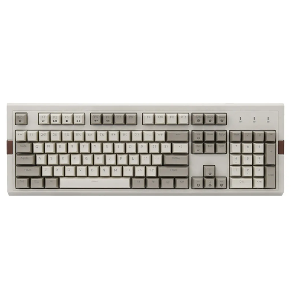 Проводная USB клавиатура, ретро Механическая игровая клавиатура, 104 клавиш, RGB подсветка, черная ось, подходит для офиса, дома, Игровая клавиатура