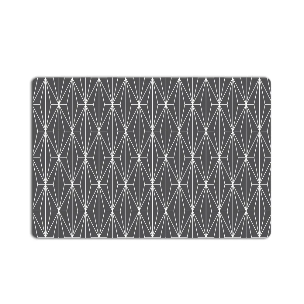Non slip Dark Grey Diamond Door Mat Doormat Washable Indoor