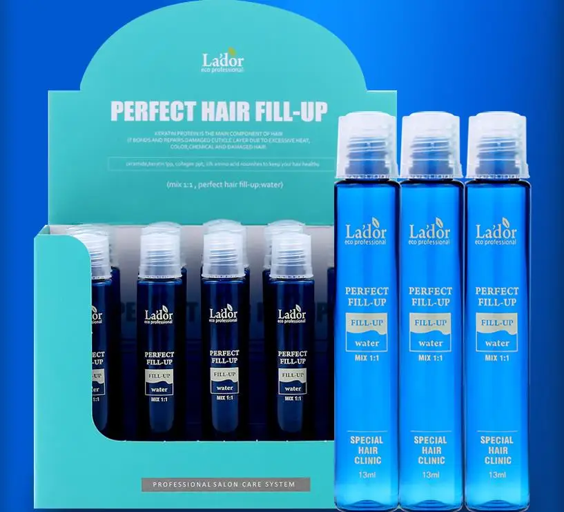 Лучшая корейская косметика LADOR Perfect Hair Fill-Up 13 мл протеиновые ампулы для волос Кератиновое лечение волос лучшие продукты по уходу за волосами