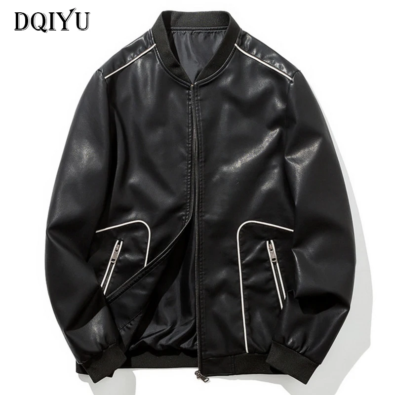 Men's Leather Jacket Bomber Coat Spring Autumn Thin Motorcycle Leather Jackets Men High quality PU Jacket Black Outerwear Men's Leather Jacket Bomber Coat Spring Autumn Thin Motorcycle Leather Jackets Men High quality PU Jacket Black Outerwear