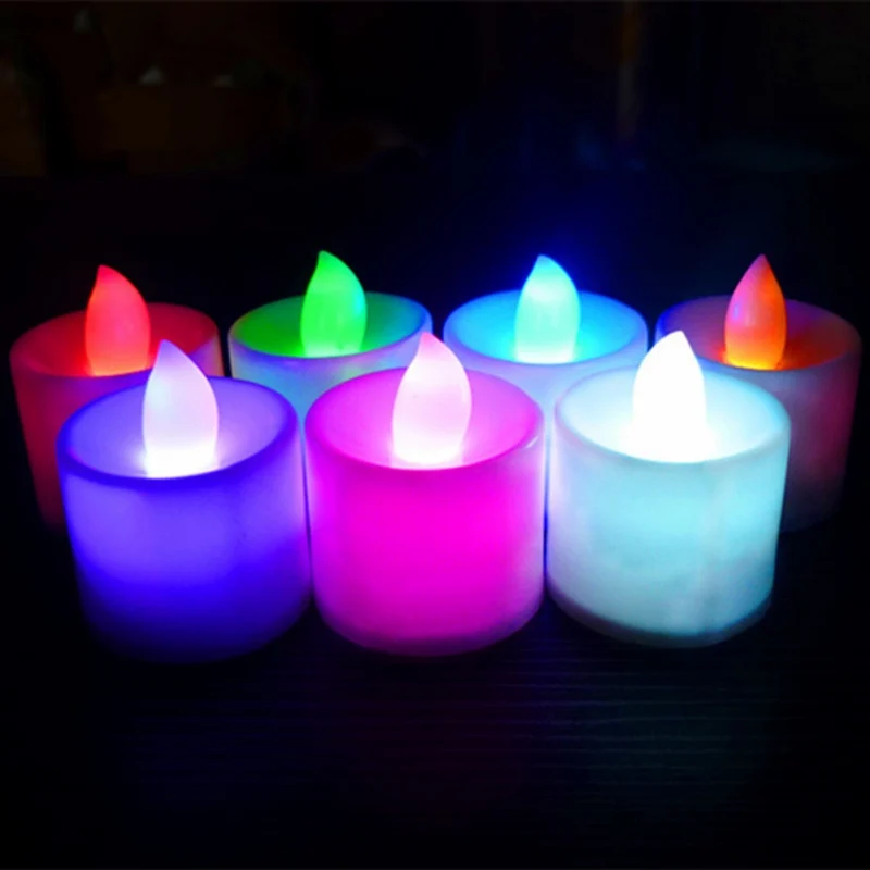LED Candle Multicolor Lamp Simulation Color Flame Flashing Tea Light