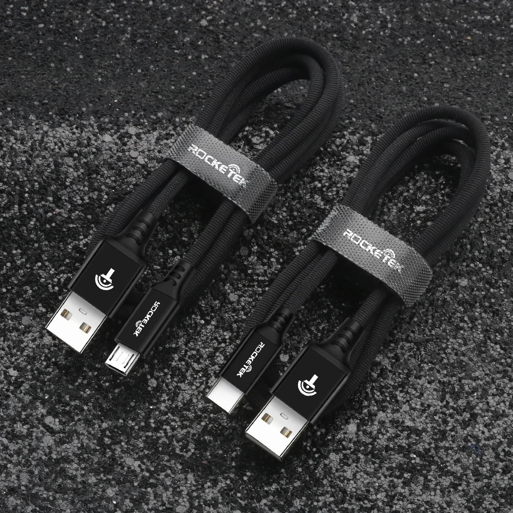 Кабель Micro USB Rocketek Type C для быстрой зарядки мобильного телефона Samsung Galaxy S9 S8 Plus xiaomi
