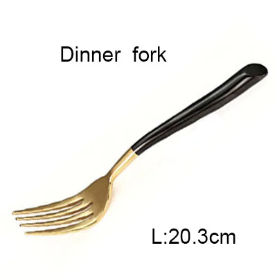 dinner fork Нож для стейка, столовая вилка, кофейные ложки, Золотая нержавеющая сталь, зеркальная полировка, столовые приборы, набор столовых приборов для ресторана, столовой, набор посуды, 1 шт - Цвет: dinner fork