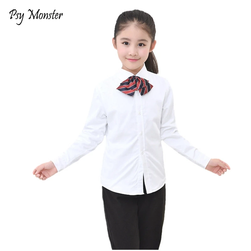 Children Shirts For Boys Girls White Blouse Cotton Blouse For School
