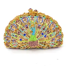 LaiSC Luxus Kristall Abendtasche Pfau Clutch diamant parteigeldbeutel pochette soiree Frauen abend-handtasche