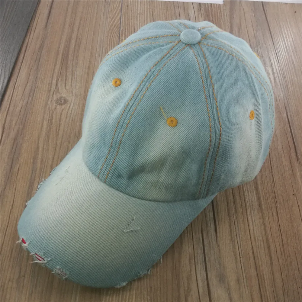 Женская хлопковая голубая джинсовая бейсболка с простым дизайном|denim baseball cap|baseball