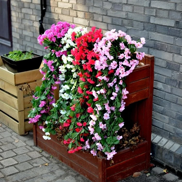 indigo free shipping vine home hanging flower artificial wall flowers wedding garden flower gift party event cafe outdoor - Flowers For Home Garden indigo free shipping vine home hanging flower artificial wall flowers wedding garden flower gift party event cafe outdoor - Flowers For Home Garden