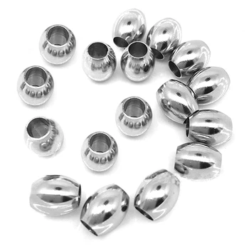 

Stainless Steel European Bead Spacer Beads Oval Drum Cylinde Loose Beads Findings DIY Jewelry Bracelet Crafts Bulk Wholesale