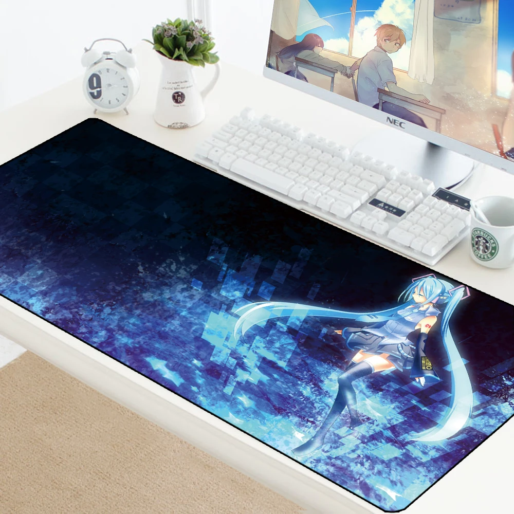 70x30cm XL Lockedge Large Gaming Mouse Pad Computer Gamer Anime Rubber Pad Keyboard Mouse Mats Desk Mousepad for PC Hatsune Miku