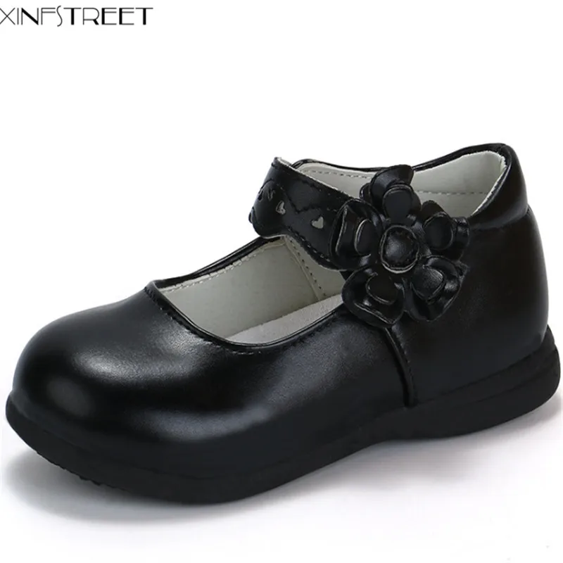 Xinfstreet Girls Shoes Leather Brand Cute Flower Little Kids Shoes For ...