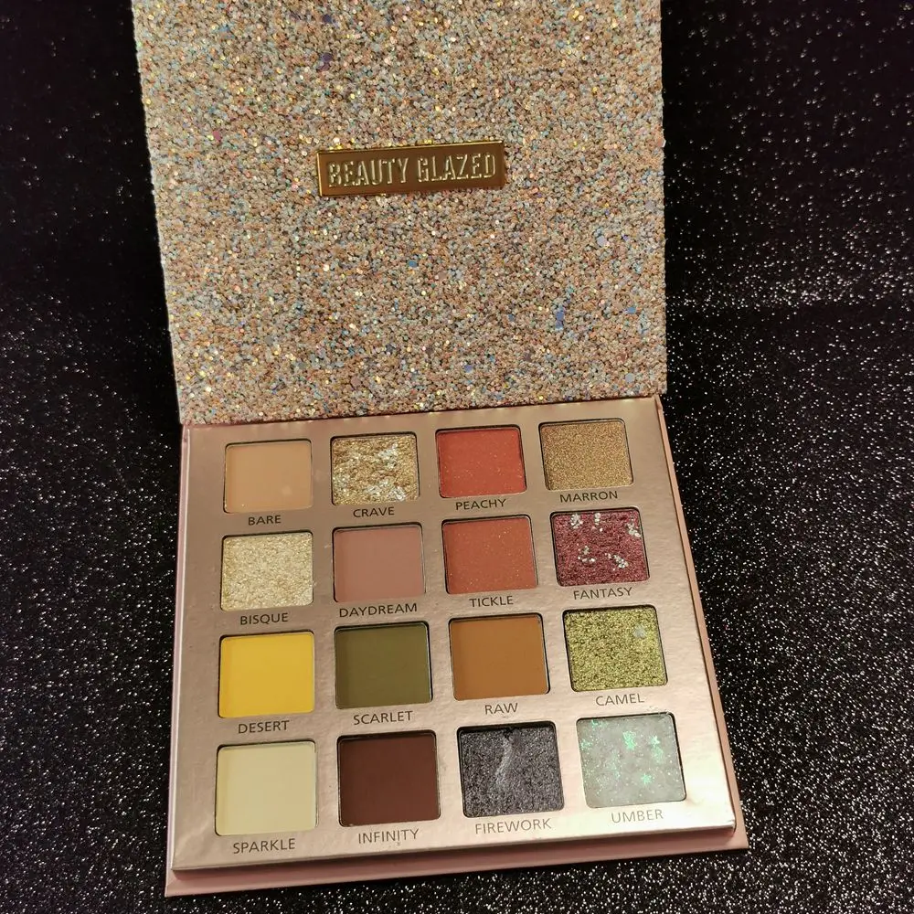 

Beauty Glazed 16 Colors Make Up Palette Profesional Highly Pigmented Shimmer Nude Shadow Palette Rose Fantasy Eye Shadow Paleta