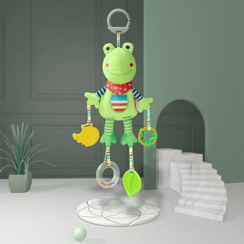 

1PC Cute Animals Bed Bells Baby Products for Newborn Plush Toys Stroller Accessories Newborn Infant Cart Frog Rattles Baby Toys