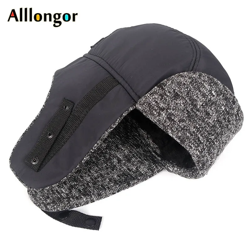 Winter ushanka Russian fur Wool hat Bomber Men Dad Hats Ushanka pilot Aviation Gorro Ruso earflaps russian Cap Ear Flap