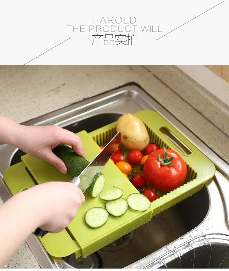 Kitchen Multi-functional Scalable Antibacterial Dish Board Extractable Cutting Sink Drying Rack Worktop Storage | Дом и сад