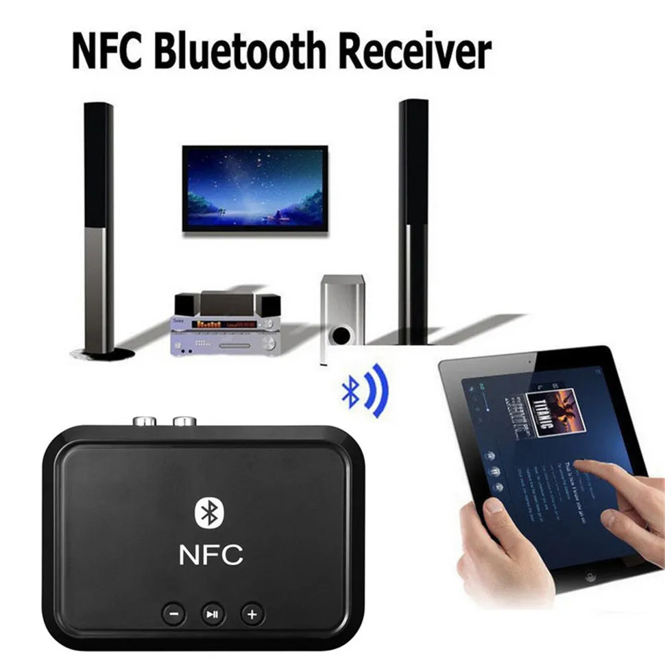 YKSO NFC Wireless Stereo Bluetooth Audio Receiver Portable Adapter Support 3.5mm  RCA Output Music Wireless Adapter (1)