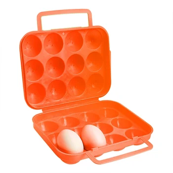 

Portable handle is not easy to break camping hiking portable plastic 12 grid egg storage container picnic bag