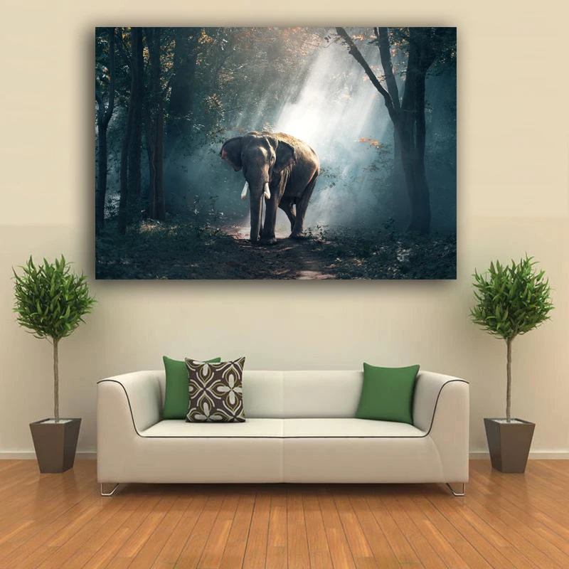 RELIABLI ART Wall Art фотографии слона Холст Картина домашний декор Современная