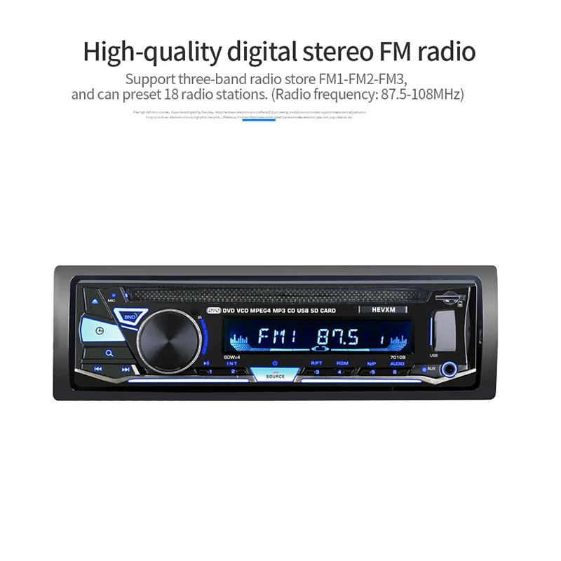 

Auto Parts Single 1 Din 12V Car DVD CD Player with Vehicle MP3 Stereo Handfree Autoradio Audio Radio Wireless Remote Control