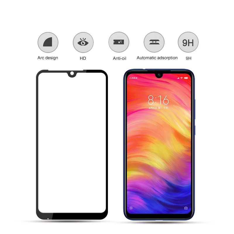 9D Full protective glass on the for Xiaomi Redmi Note 7 Pro 7S Note7pro 7pro note7s tempered glas screen protector glasses films