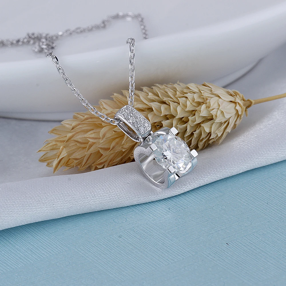 moissanite pendant necklace silver (5)