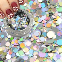 1 г/Бутылка Лазерная Серебряная Смешанная 1-3 мм тонкие блестящие пайетки дизайн DIY украшения Дизайн ногтей Блеск круглой формы в горошек JIP36