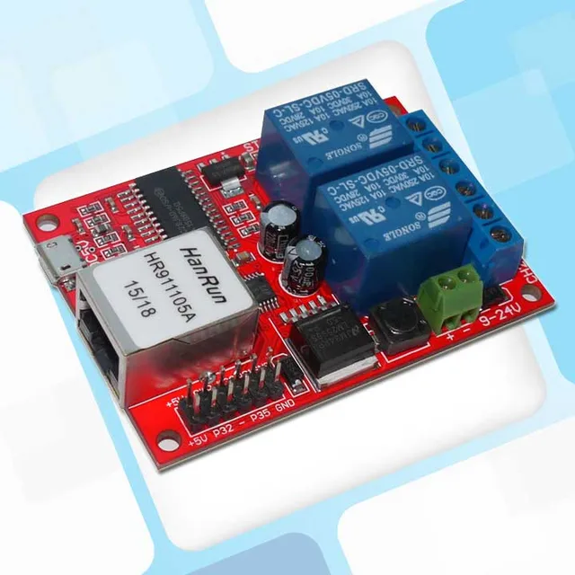 2 Channel Network Relay Module Controller Outputs Ethernet