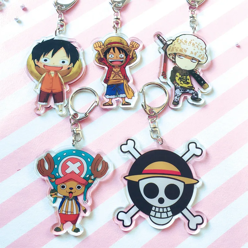 

1pcs 6cm Anime Keychain One Piece Keychain Keyrings