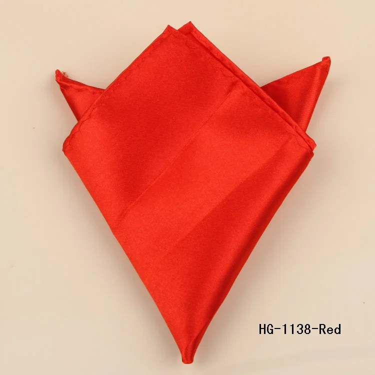 Модные мужские атласные карманные квадратные платок Hanky однотонные костюмы украшения Прямая - Цвет: Красный