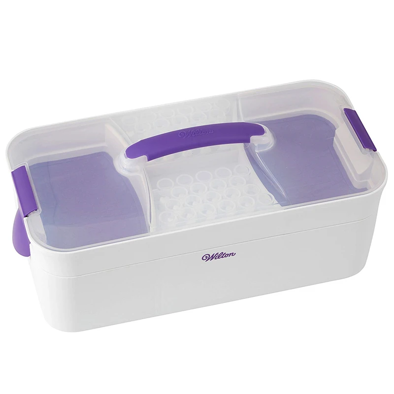 Wilton Storage Box Piping Tips Icing Color Organizer Case, Decorator Preferred Cake Decorating Supplies Tool Caddy