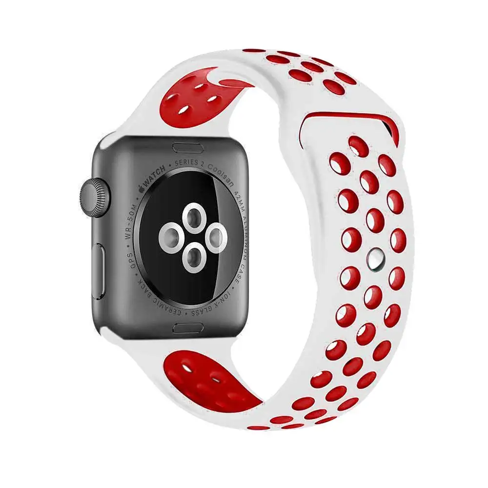 Силиконовый ремешок для Nike apple watch series 4/3/2/1, 42 мм, 38 мм, версия: светящийся браслет силиконовый браслет адаптер наручных часов iwatch, 40/44 мм наручных часов Apple watch, версии