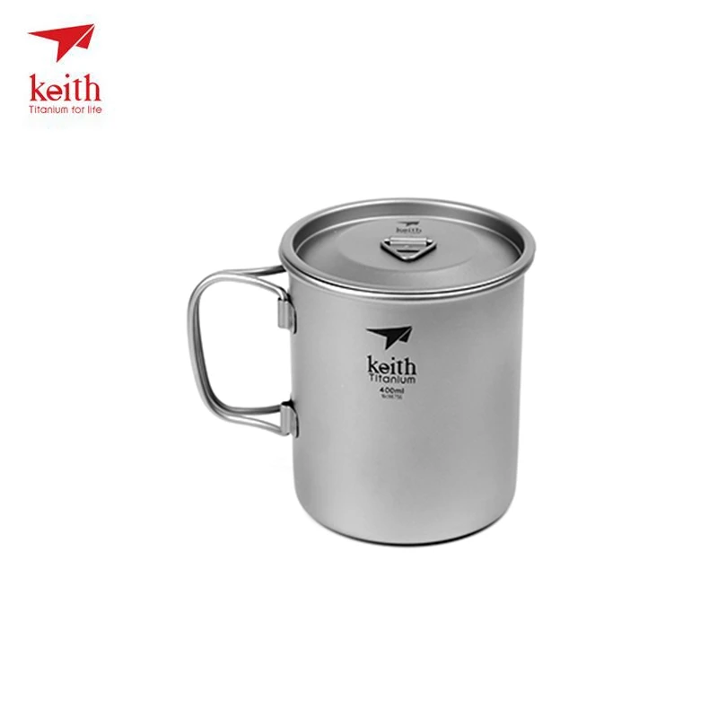 Keith Folding Cup Titanium Mug Folding Handles Single Wall Water