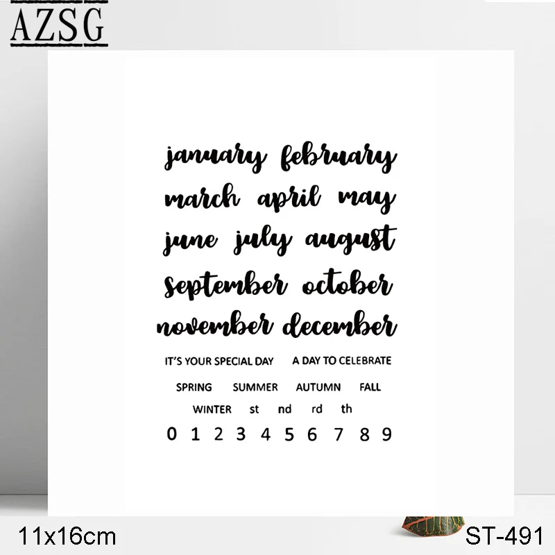 

The Calendar Month Transparent Clear Stamps/Silicone Seals for DIY Scrapbooking photo album Card Making Stencil Size 11*16cm