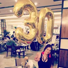 Grands ballons en aluminium de 40 pouces, en forme de chiffres, à Air et à hélium, décorations de fête d'anniversaire pour enfants