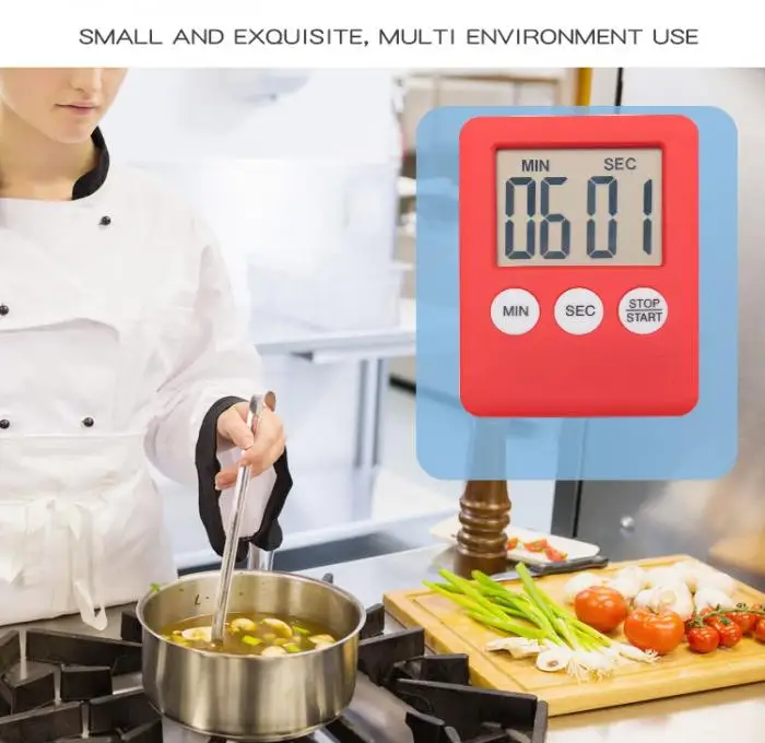 Цифровой экран LCD кухонный таймер квадратный кухонный Будильник с таймером магнитные часы