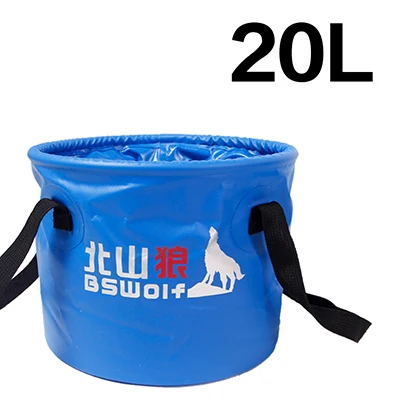 BSWolf 10L/20L портативная наружная дорожная складная сумка для умывальника, моющая сумка для рыбалки, ведро для воды, оборудование для кемпинга - Цвет: Army Green 20L