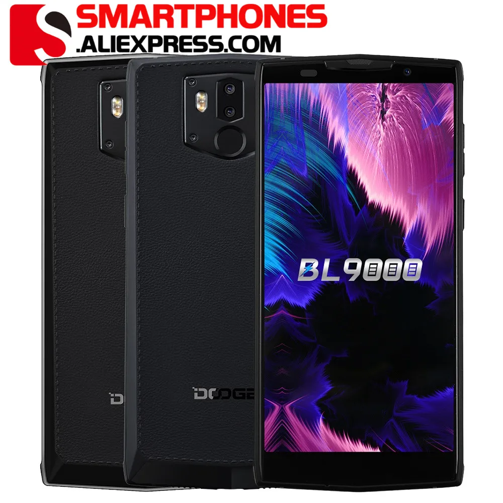 

DOOGEE BL9000 5.99'' OTG 4G Smartphone 9000 mAh 5V 5A Flash Charge 6GB 64GB Android 8.1 Helio P23 12MP+5MP+8MP NFC Mobile Phone