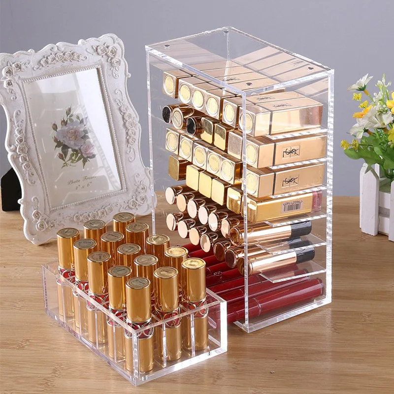 

Multi-layer lipstick organizer Acrylic lipstick holder Makeup Organizer Cosmetics storage box Nail polish Display Stand rack