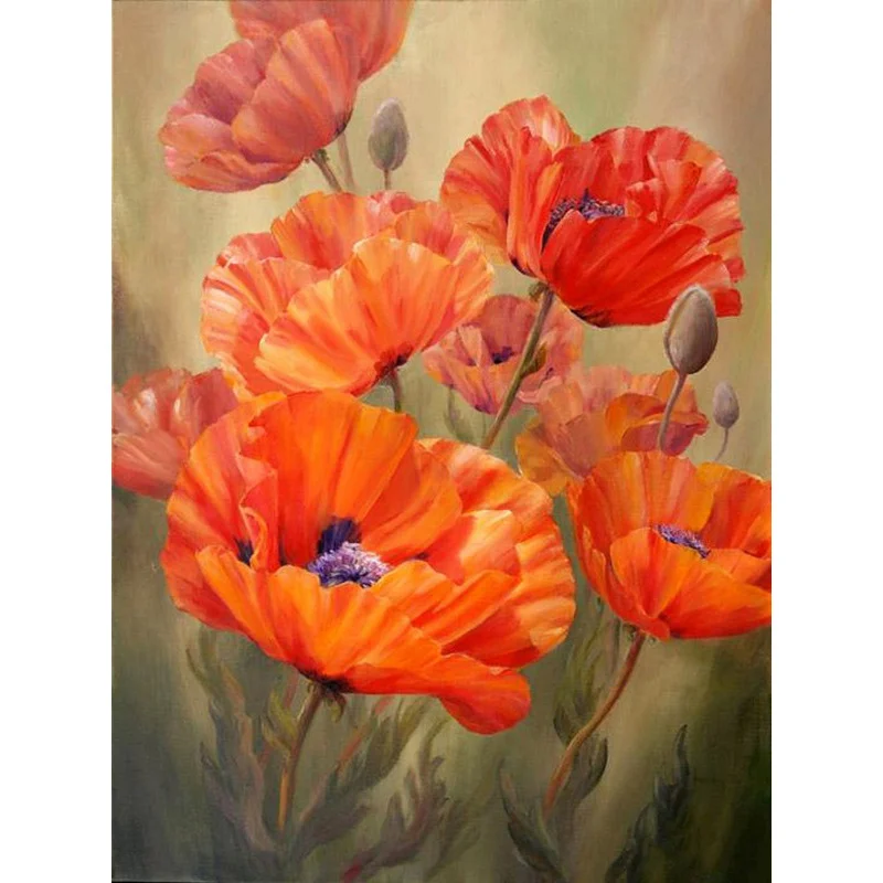 D SH Full Round Diamond Embroidery Oil Painting Flowers DIY Cross Stitch Kit Mosaic Decorative Rhinestone | Дом и сад