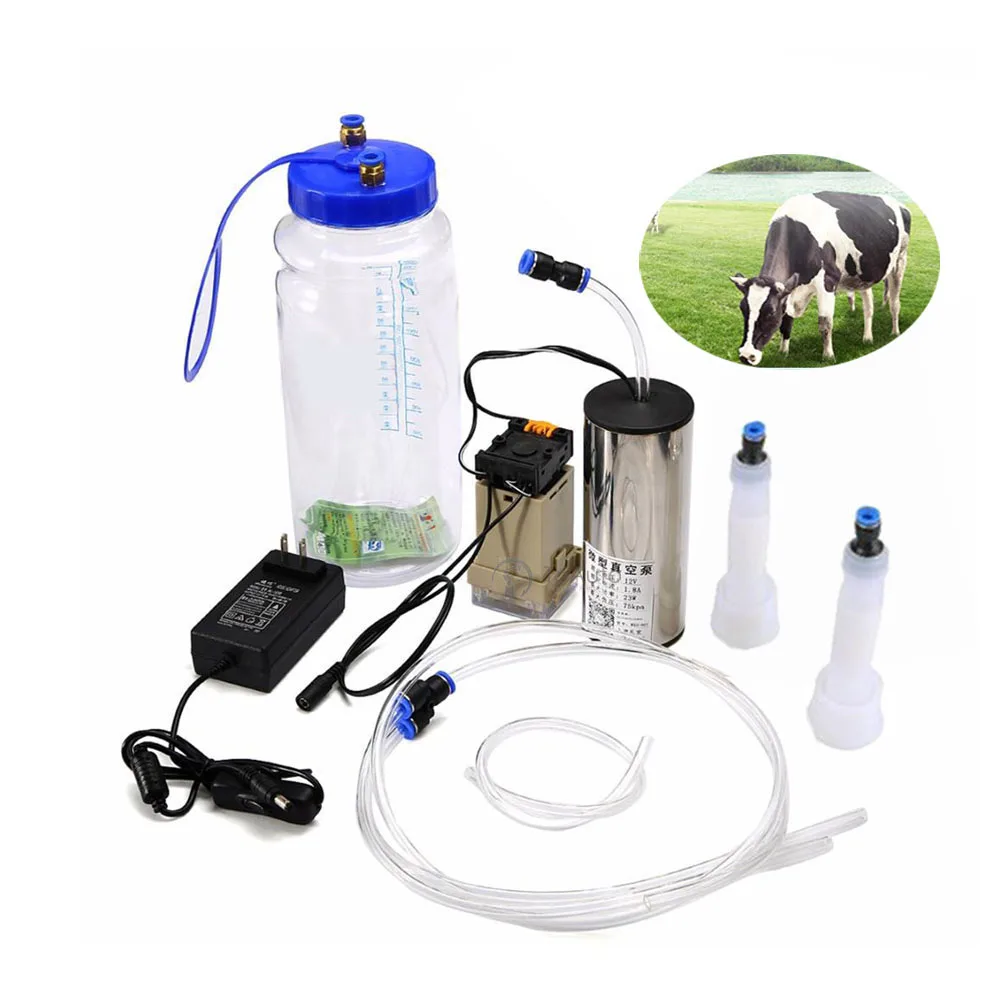 

Electric Impulse type Milking Machine 2L Bottle and Vacuum Pressure Pump for Goat/ Sheep Cow Milking Manual Pump Milker