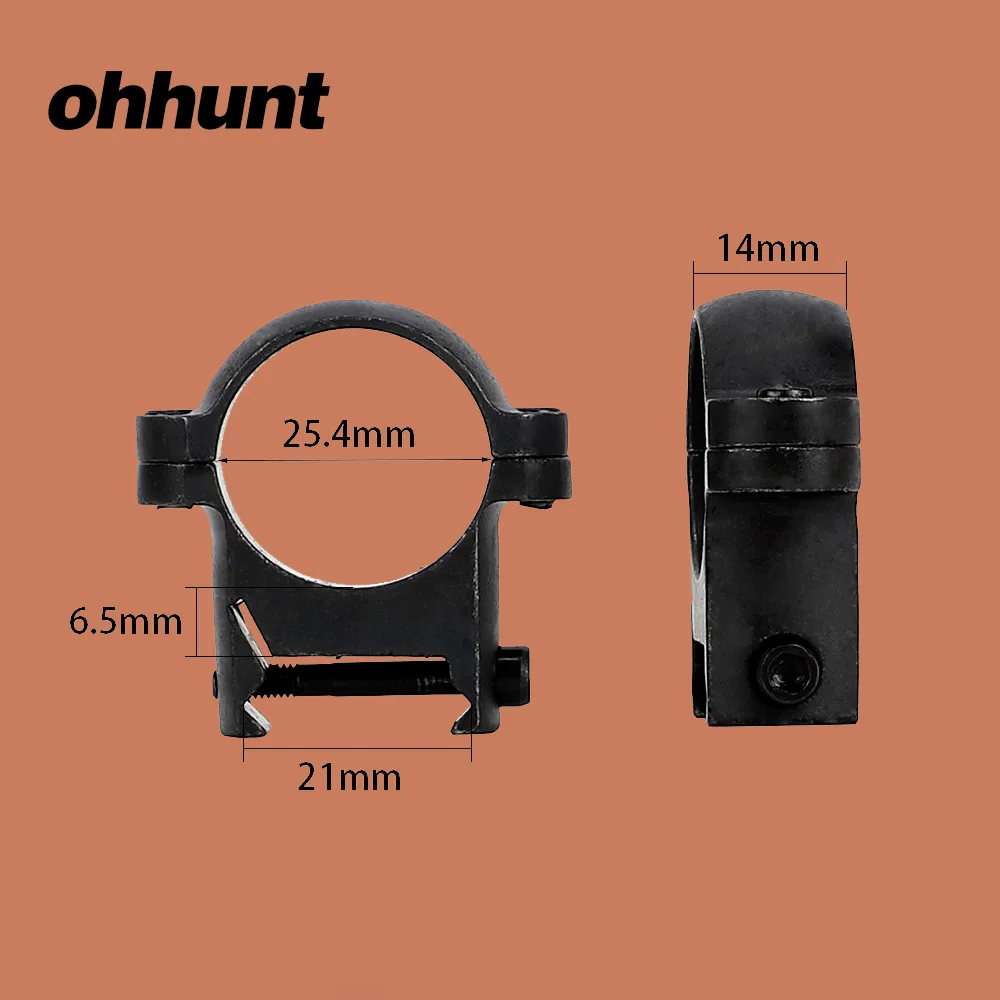 Ohhunt тактические стальные кольца для прицела 1 дюйм 21 мм Пикатинни Вивер базовый