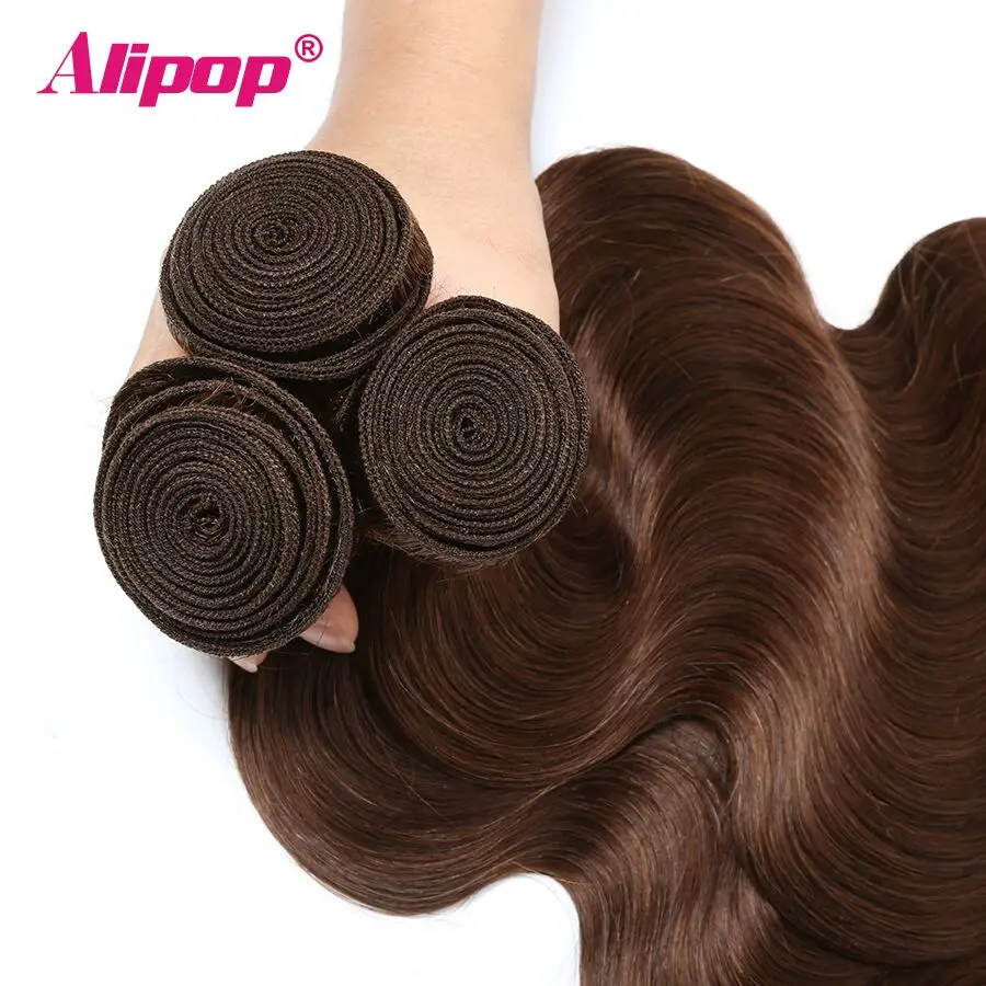 #4 Colored Body Wave Bundles Brazilian Hair 3 Bundles Light Brown Human Hair Weave Bundles Deals Hair Vendors Non Remy ALIPOP (4)